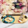 5pcs Stainless Steel Oval Shaped Towel Tray Cosmetics Jewelry Storage Tray Dish Plate OrganizerGold