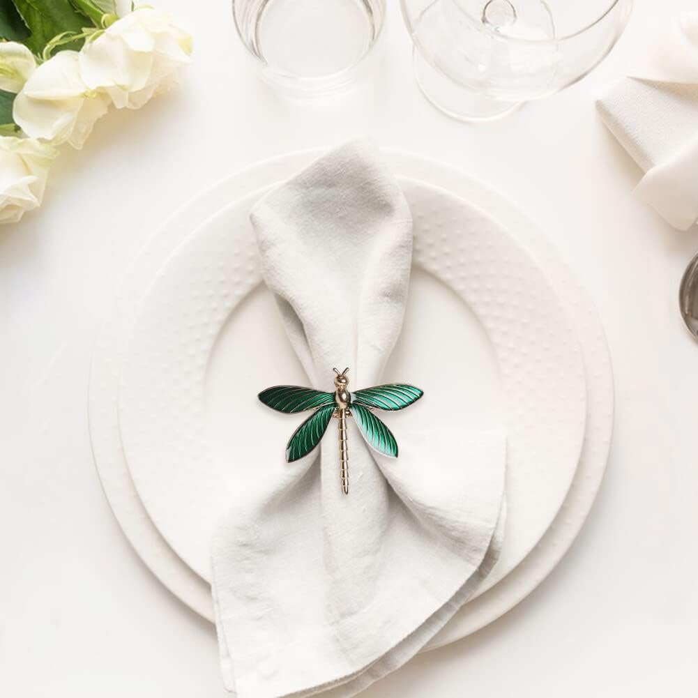 Alloy Green Dragonfly Napkin Ring Western Restaurant Exquisite Green Dragonfly Napkin Ring Small Fresh Napkin Ring Napkin