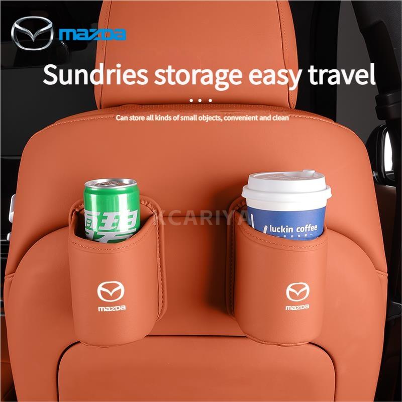 Car Door Water Cup Holder Back Seat Drink Rack Leather Storage Box For Mazda 2 3 5 6 8 CX5 CX-5 CX-7 CX-9 MX-5 ATENZA Axela FF28