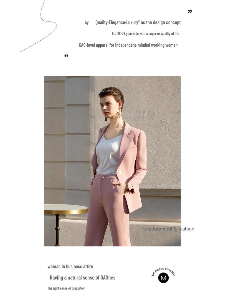 Women's Professional Broadcast Suit: High-End Wide-Leg Pants with Slimming Fit