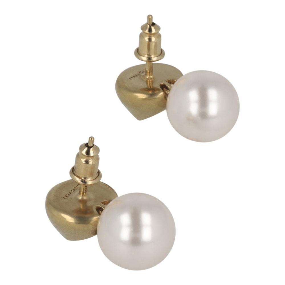 Ferragamo Sculptural Faux Pearl Earrings Not Applicable