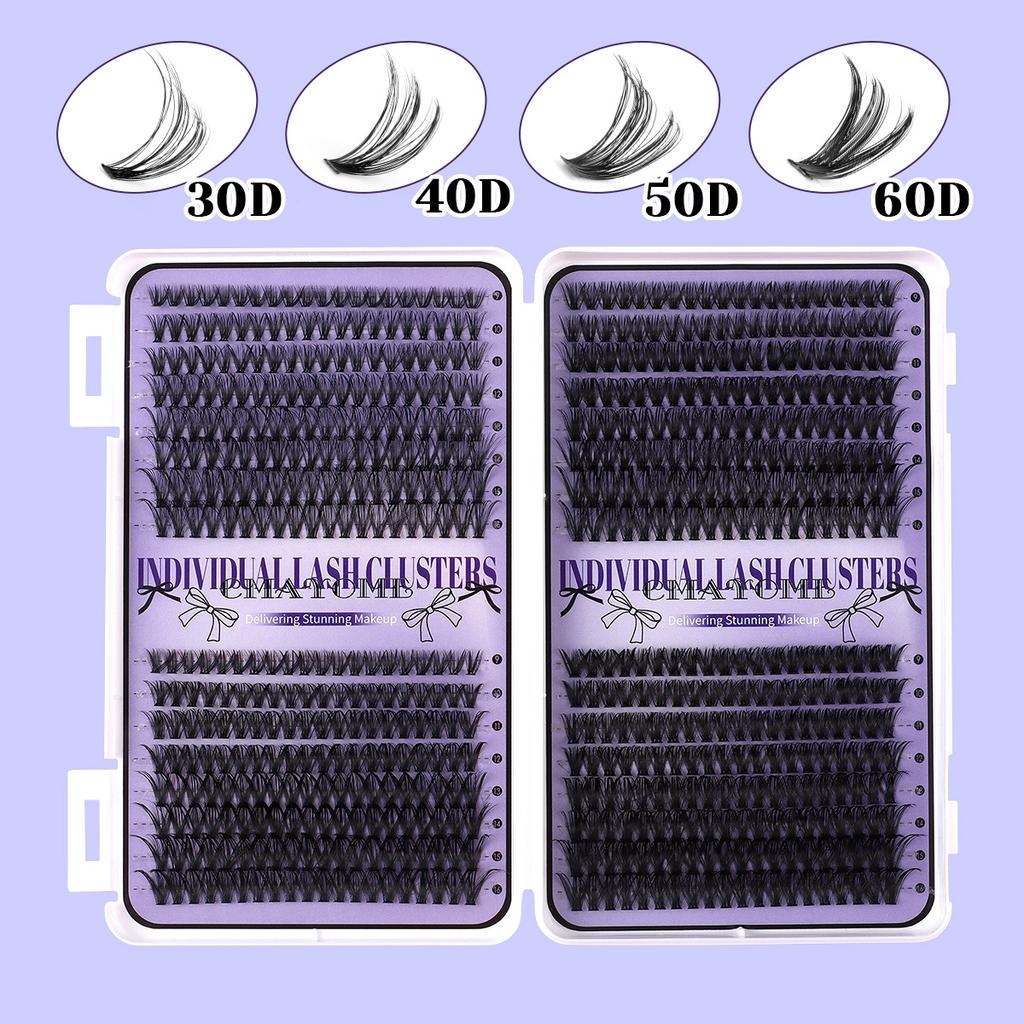 640 Tufts Diy Single Tufts Of False Eyelashes White Box Natural Thick D-Song Segmented Grafting Eyelashes