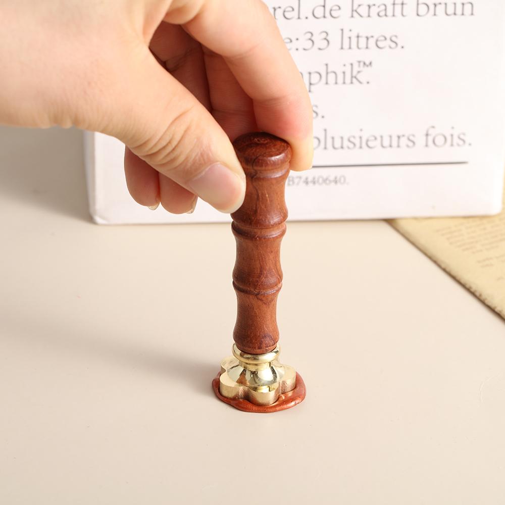 Christmas Card DIY Craft Seals Stamps Wax Sealing Stamp Wood Handle Wood Color Paint Seal