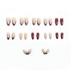 European & American Gold Frosted Red Wearable Nails - 24 Pieces