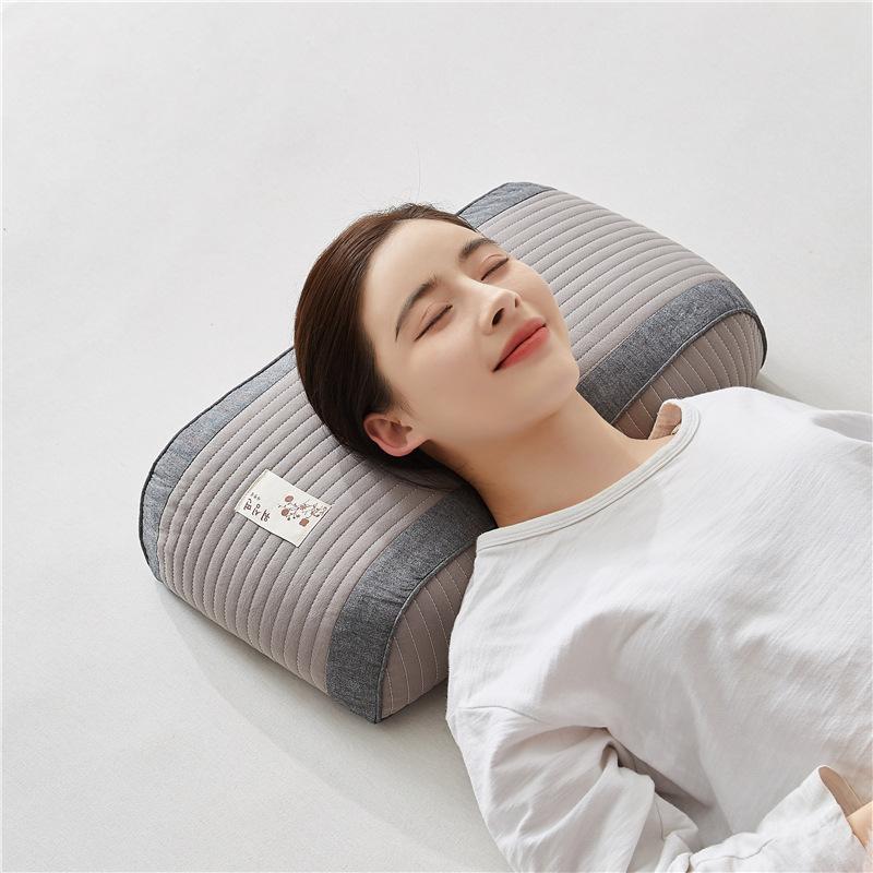 100% Pure Cotton Buckwheat Pillow, Ergonomic Neck Support, Breathable Sleep Pillow Suitable for All Sleeping Positions