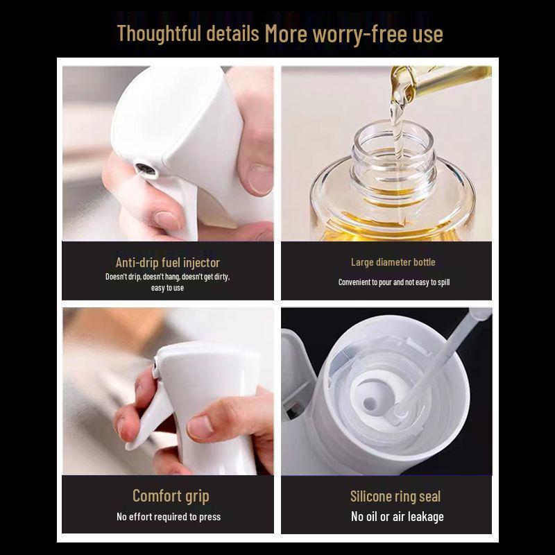 Glass Kitchen Oil Sprayer - Food-Grade, Non-Drip, Atomizing Spray Bottle