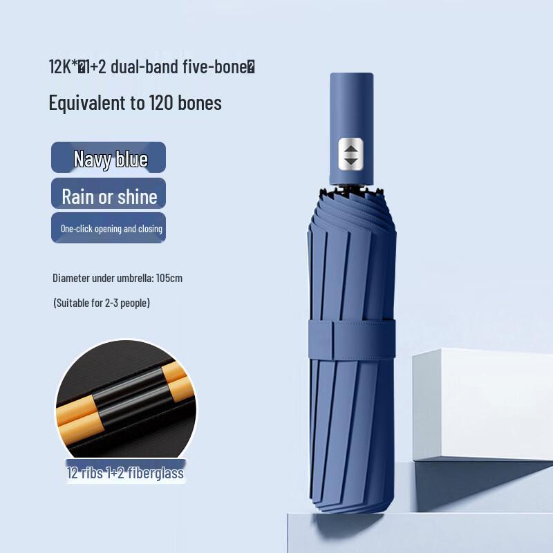 Hanyou Automatic Oversized 24-Rib Sun & Rain Umbrella