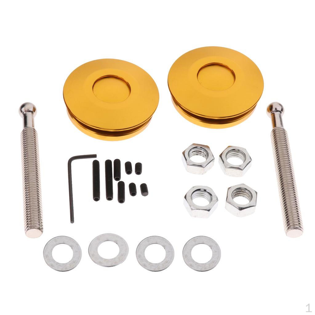 

2 Pieces Car Latch Bonnet Billet Hood Pins Lock Engine Locks Kit золотий