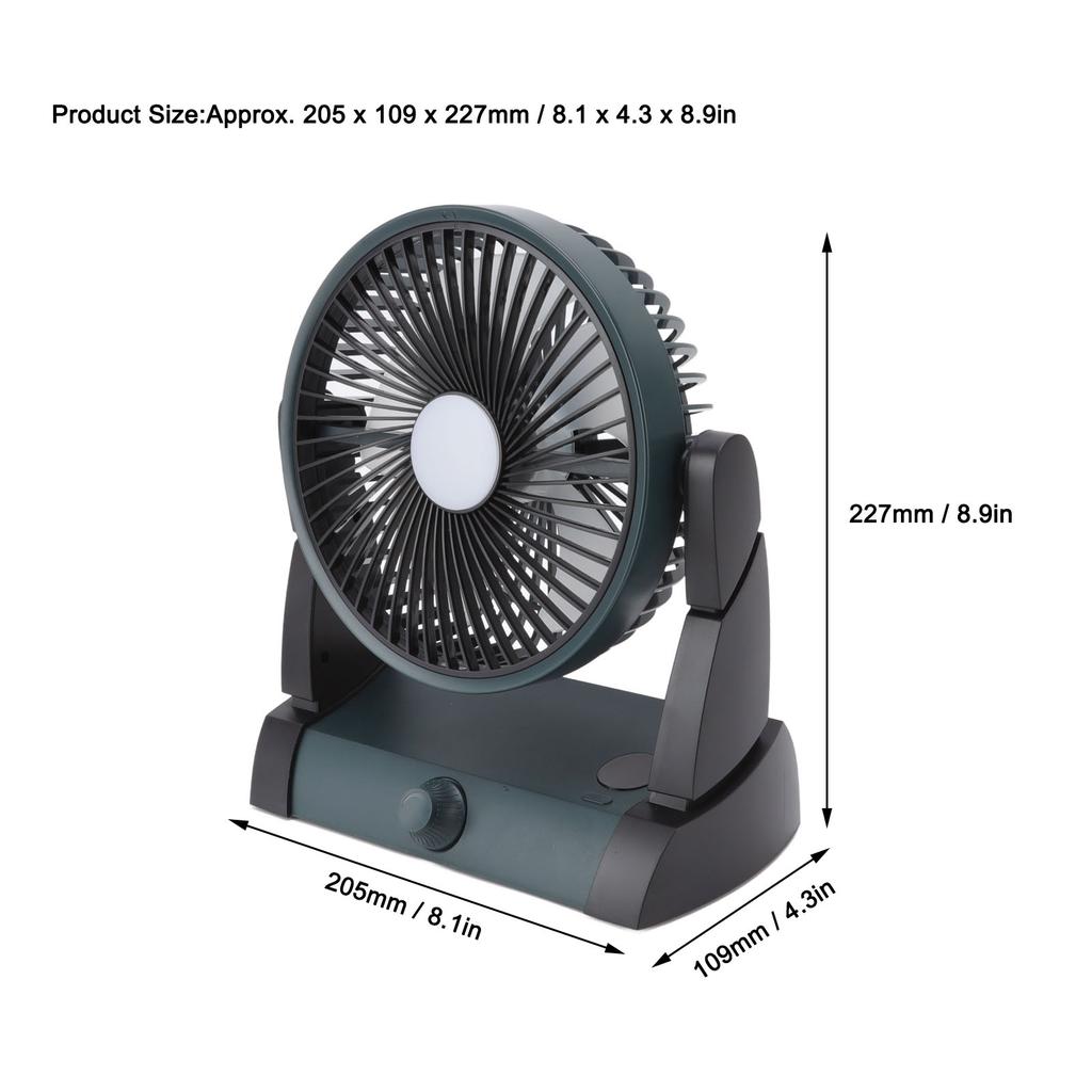 USB Small Desk Fans 2 s LED Silent 5000mAh Battery Re able Portable Desk Fan for Outdoor Camping