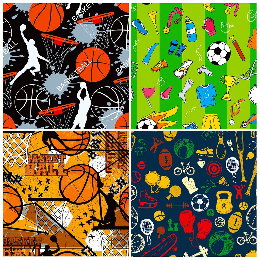 12 Packs Of Each Sports-Themed American Ball Sports Handbook Non-Adhesive Backing Paper Material Paper