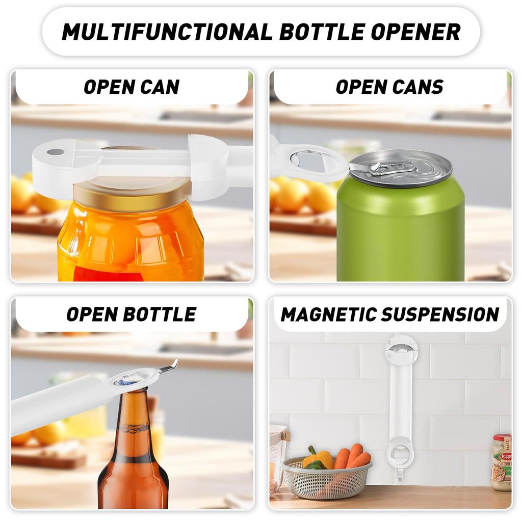Ouvre-bouteille réglable Ouvre-couvercle en acier inoxydable Diam Ouvre-canette à vin et bière multifonctionnel Outils de cuisine pratiques