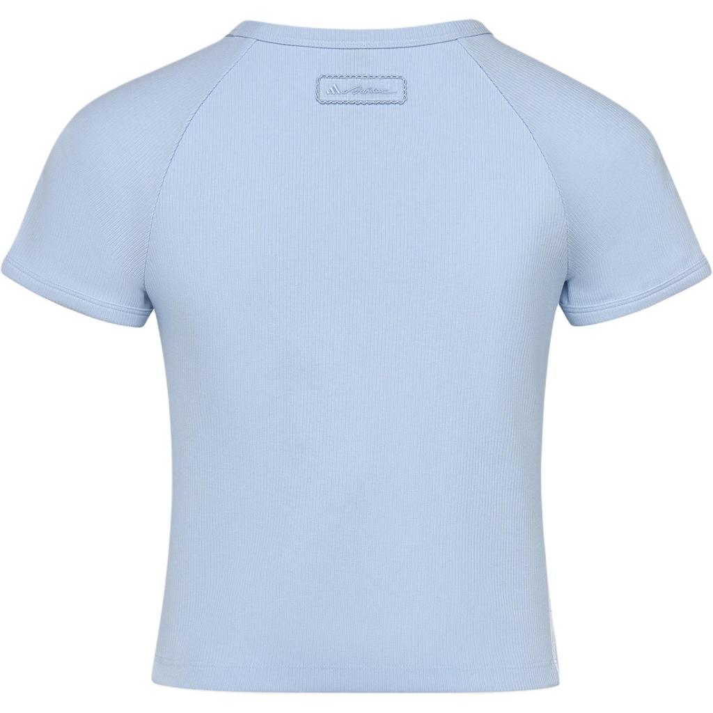 Adidas Dance Jacquard Round Neck Knitted Short Sleeve T-Shirt Women Tops KZ4192