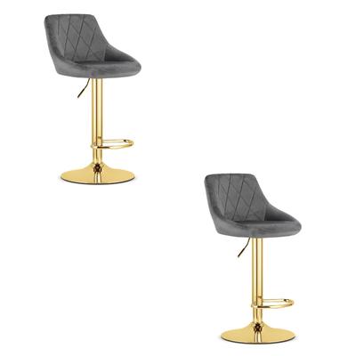 KAST Stool - Grey Velvet / Gold Base X 2