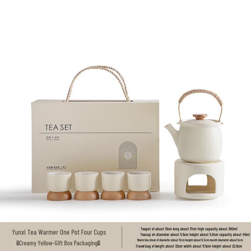 Ceramic Candle-Heated Tea Warmer Set