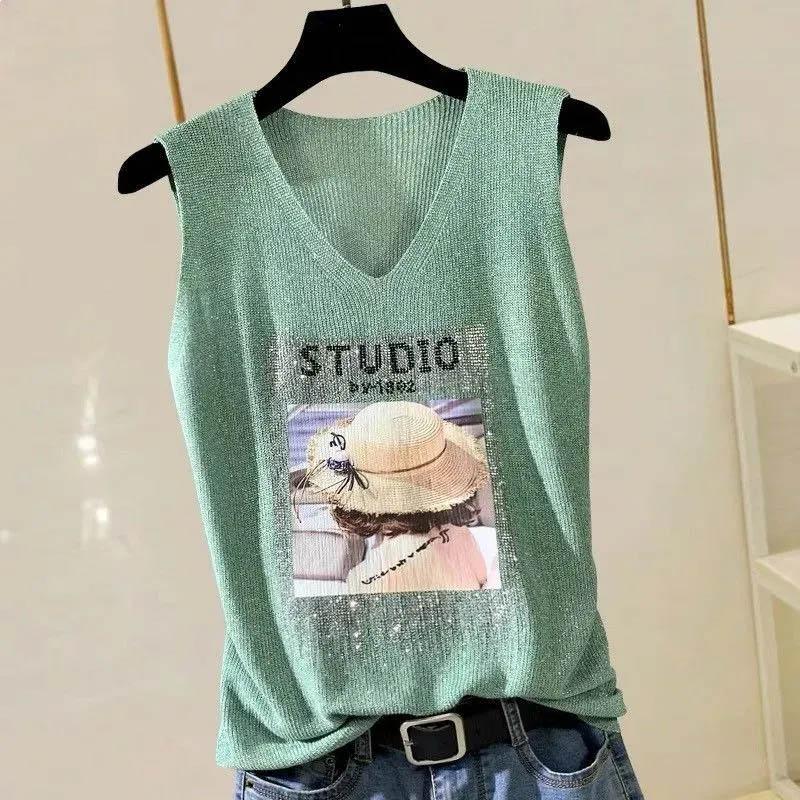 Oversize Vest Women Undershirt Sleeveless Loose Vest Casual V-Neck Suspenders Vest Shawl