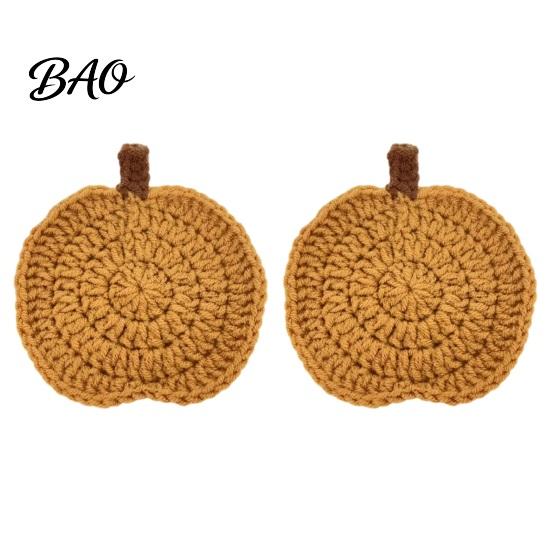 Durable Polyester Coasters Handmade Crochet Pumpkin Coasters, Soft Coffee Mats, Gift for Housewarming Autumn Themed Farmhouse Dining Accessories