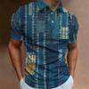 Men Summer Short Sleeve Lapel Golf Polo Shirt Tops Men Clothes Casual 3D Digital Print Sport Retro Style Polo Shirt