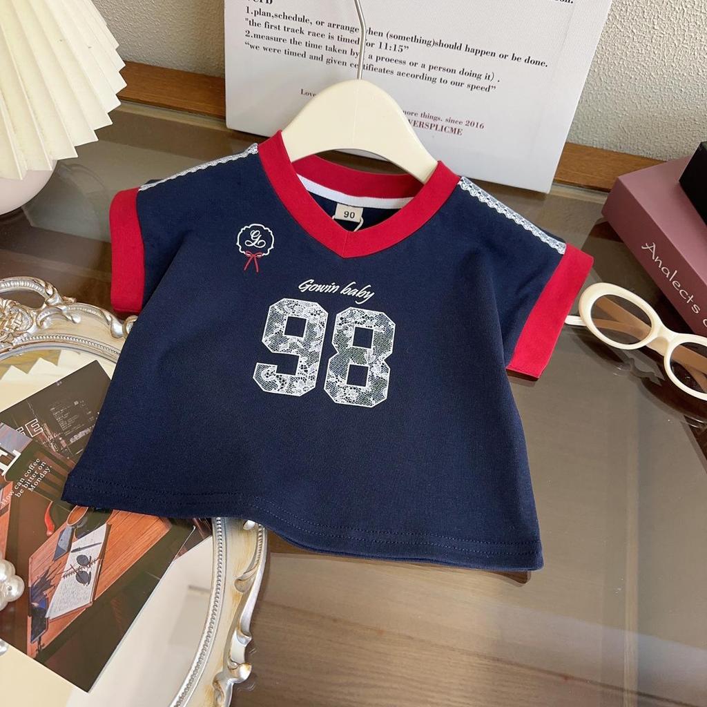 Sommer-Set im koreanischen Stil: Baby Mädchen Kurzarm T-Shirt & Halbrock