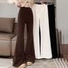 Corduroy Flared Pants for Women's Autumn and Winter New Style Retro High Waisted Slimming Solid Color Y2k Casual Pants for Women