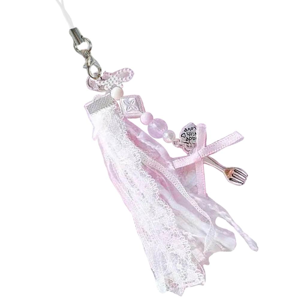 Handmade Phone Strap In Princess Dream Style Delicate Beaded Phone Case Chain Sophisticated Sweet Keychain Pendant Charm
