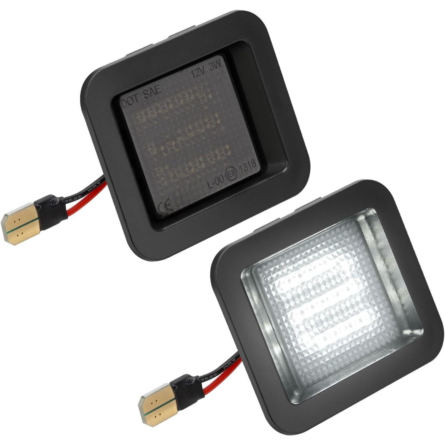 2PCS 12V LED License Plate Lights Compatible with 2015–2023 Ford F150 & F150 Raptor, 6000K Smoke Lens LED Tag Light Lamp чёрный