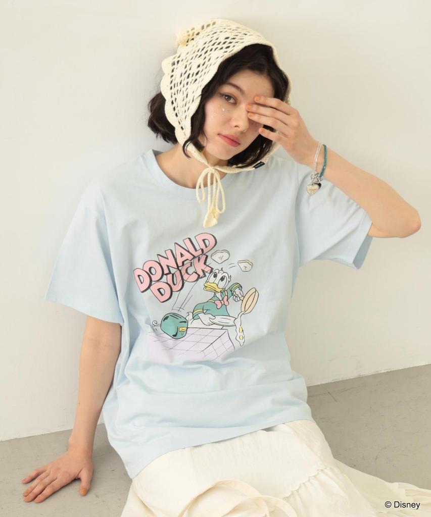 Milkfed Casual DONALD TEE Light Blue DUCK/COOKING S/S Women's