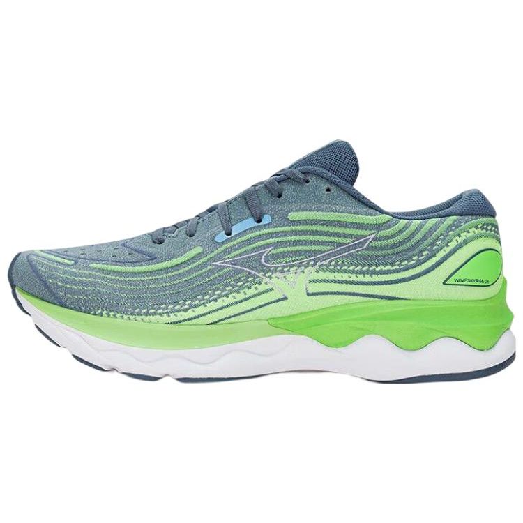 Mizuno Wave Skyrise 4 Удобные Беговые Кроссовки Мужские Кроссовки Серо-Зеленые J1GC230904 41