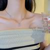 1 Pcs Three Hearts Clover Necklace Simple Rhinestone Pendant Delicate Clavicle Chain Women's Girls' Elegant Accessories