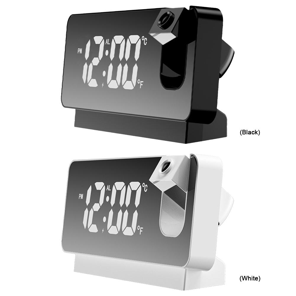 Digital Desktop Clocks 180° Projector On Ceiling Mirror Surface Alarm Clock LED Display USB Charging for Students Office Worker