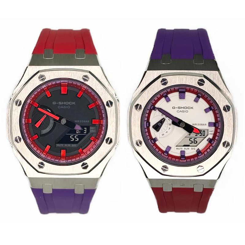 CASIO Унисекс Жидкокристаллические, Аналоговые Двойной дисплей Серия 44 мм Черные часы GA-2100-1A1(Watch3--