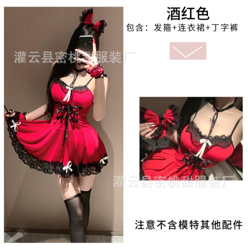 Sexy lingerie sexy backless couple flirting pajamas maid outfit sweet suspender little maid uniform seduction