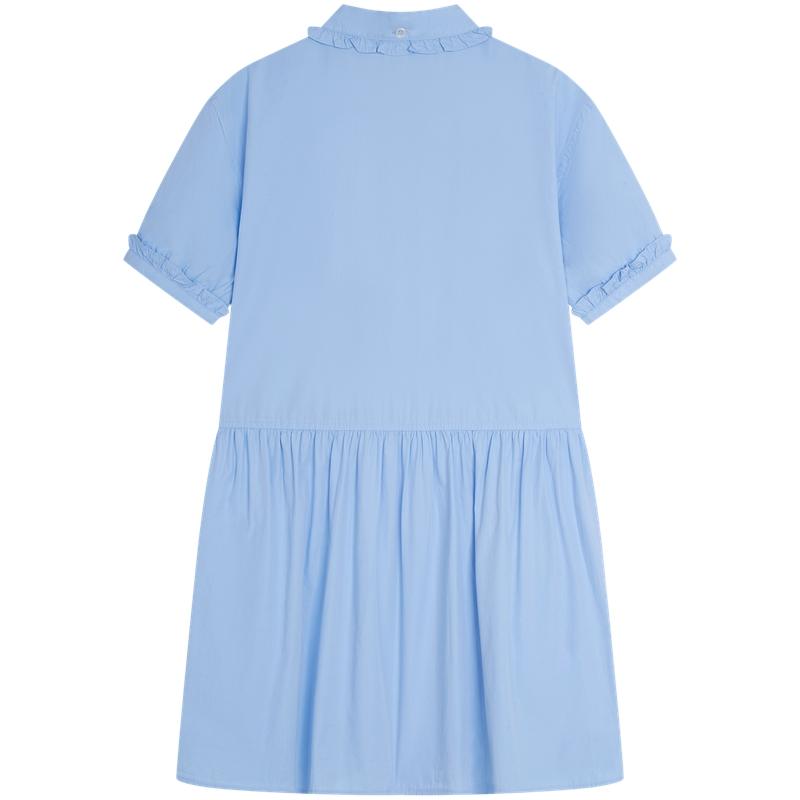 Tommy Hilfiger Retro Sweet Ruffled Loose Doll Collar Commuter Short Sleeve Dress Women dresses DW0DW22995