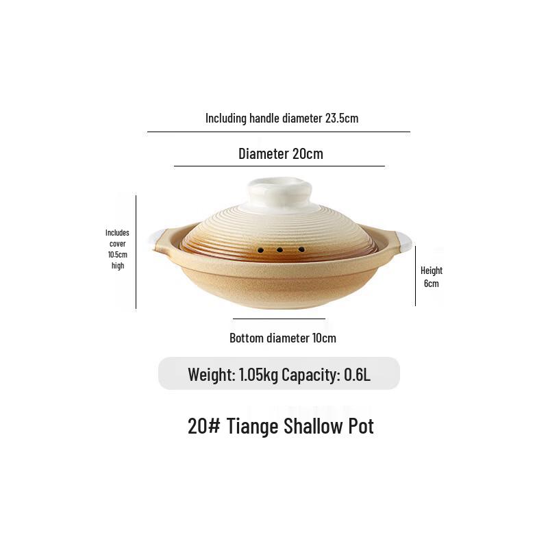 

ZISIZ Large Ceramic Claypot Casserole with Lid