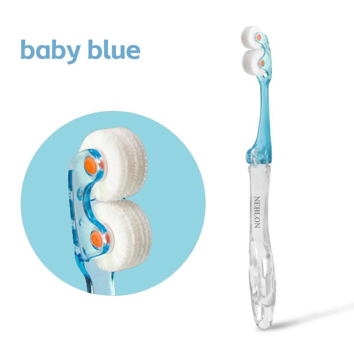 

Вращающаяся зубная щетка NEBLON 360 имеет новую конструкцию головки, которая очищает все стороны зубов, защищает десны и сохраняет чистоту полости рта. baby голубой