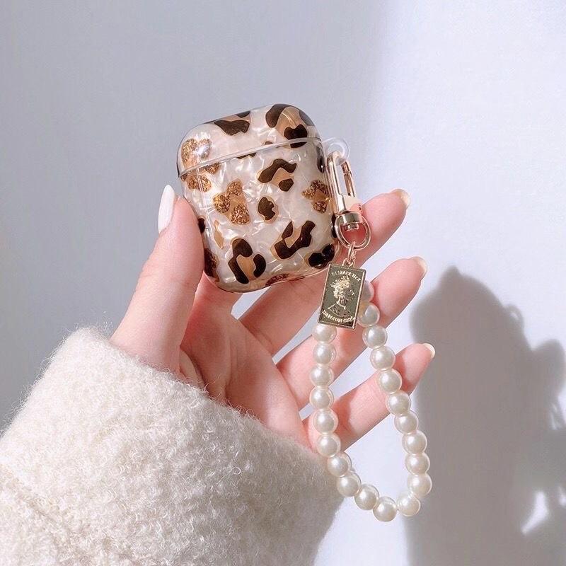 

Airpod 1St And 2Nd Generation Earphone Cover Imd Leopard Print Protective Case Love Pendant Creative Shell Beauty Bracelet Airpods pro2 generation