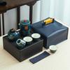 Travel Ceramic Kung Fu Tea Set Creative Express Cup with Tea Tray Four Cups Tea Can Complete Set of Business Gifts