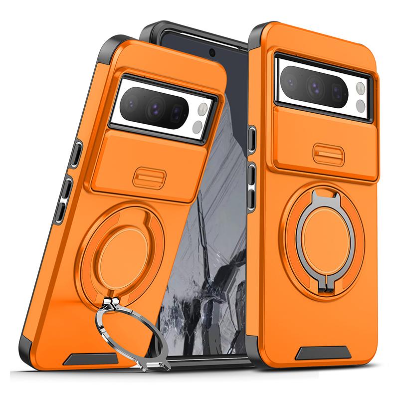 Magnetic Phone Case For Google Pixel 9A 9 Pro XL Rotating Folding Bracket Cover For Pixel 8A 7 8 Pro Slide Camera Protect Cover