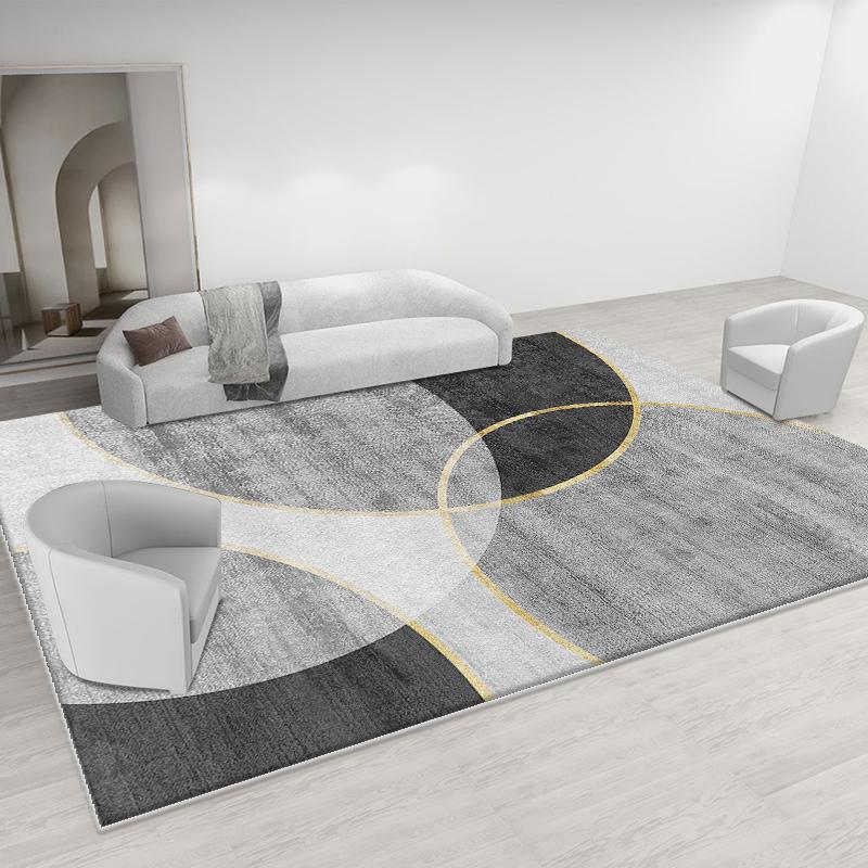 Minimalistischer Luxus Grauer Kristall Samt Teppich Wohnzimmer Rutschfest Wasserabsorbierend Fußmatte Innendekoration