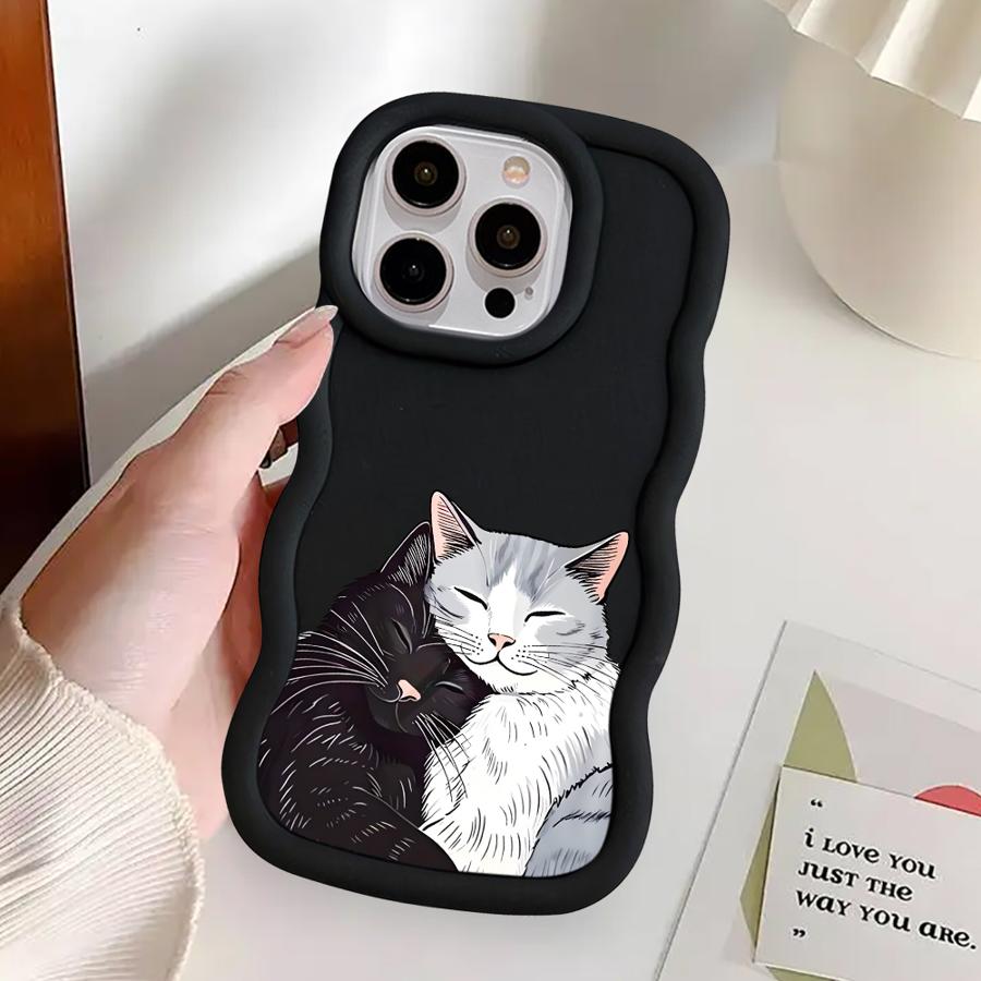 Case for iPhone 12 XR 16 Pro Max 11 8 14 13 17 Air 15 Plus Soft Phone Cover Cute Cat