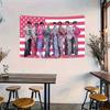 One Stray Member Poster Tapestry Patriotic Design With An American Flag Background Stray Concert Banner And A Skz Kpop Banner
