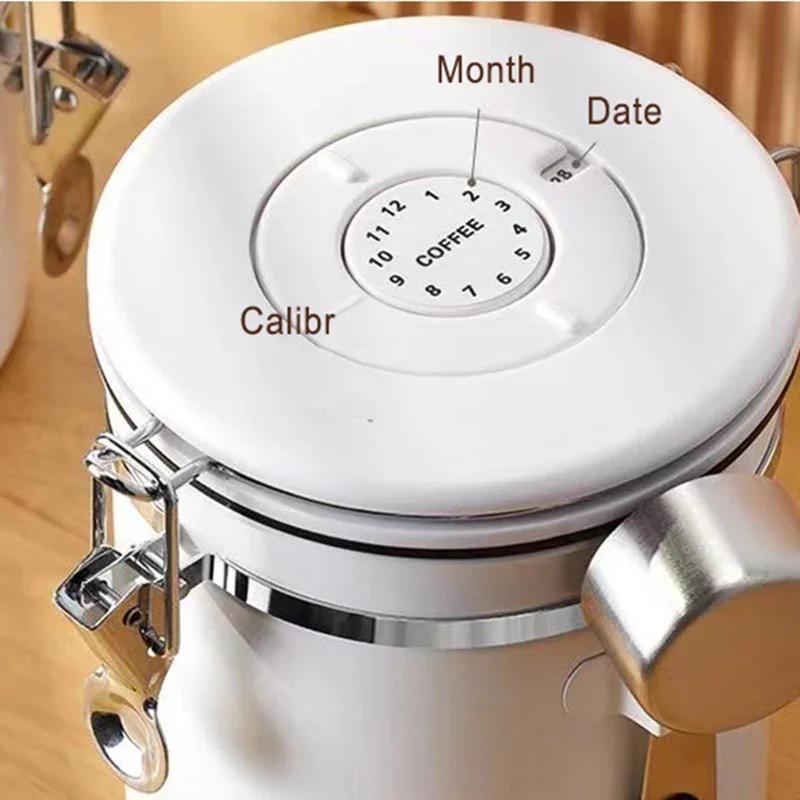 Stainless Steel Coffee Beans sealed jar Vacuum Storage Container Large Capacity Grains Tea Nut Snack Keep Fresh Storage Jar