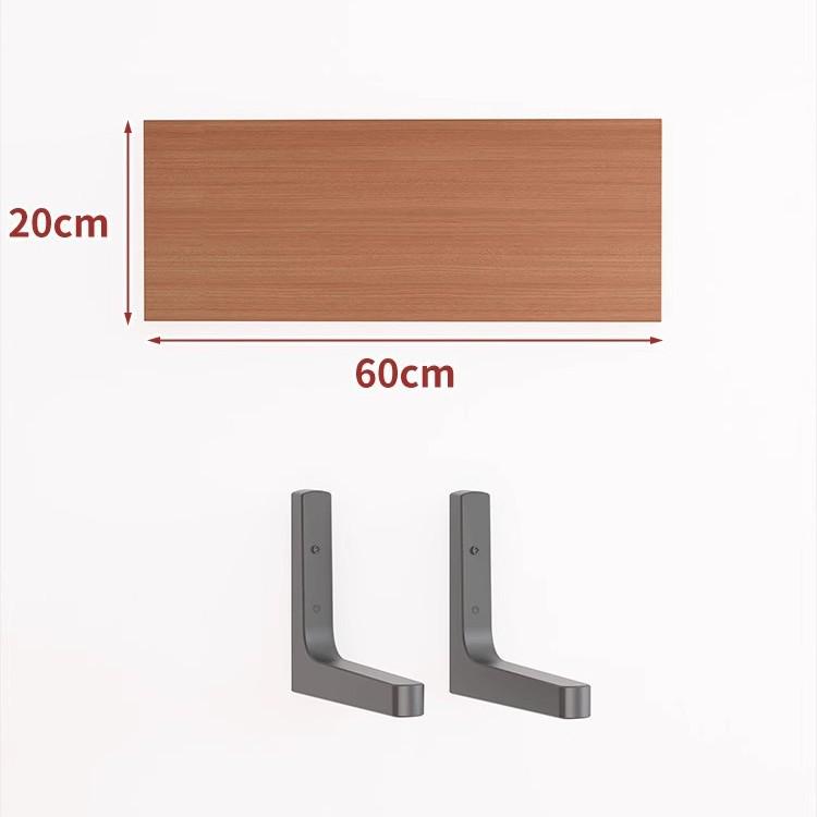 Paint-Free Floating Wall Shelf: Wooden Wall-Mounted Bookshelf and Storage Plank