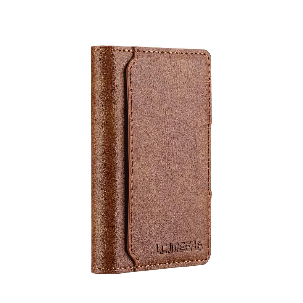 Borsa a Tasca con Slot per Carte Magnetiche per iPhone Samsung Google Xiaomi Funzioni Magsafe Porta Carte Portafoglio Pelle PU Portafogli Sottili da Uomo Tasca