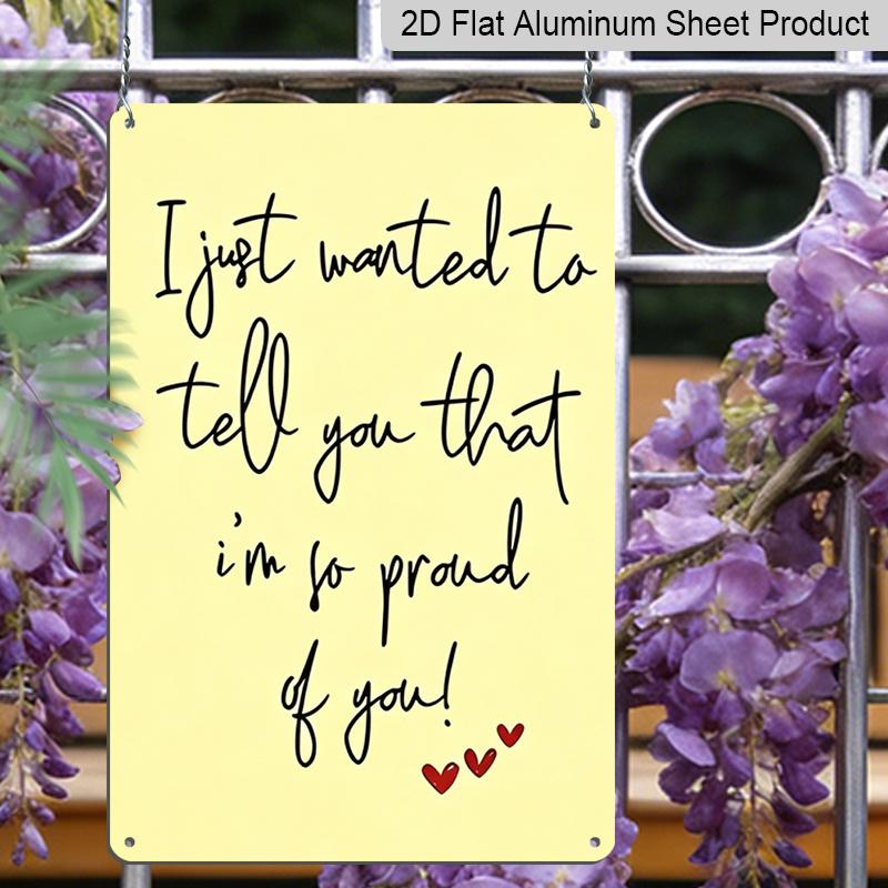 2D Flat 8×12 Inch "I'm So Proud of You" Inspirational Yellow Note Metal Sign - Encouragement Quote Wall Decor, Aluminum Hanging for Home, Office