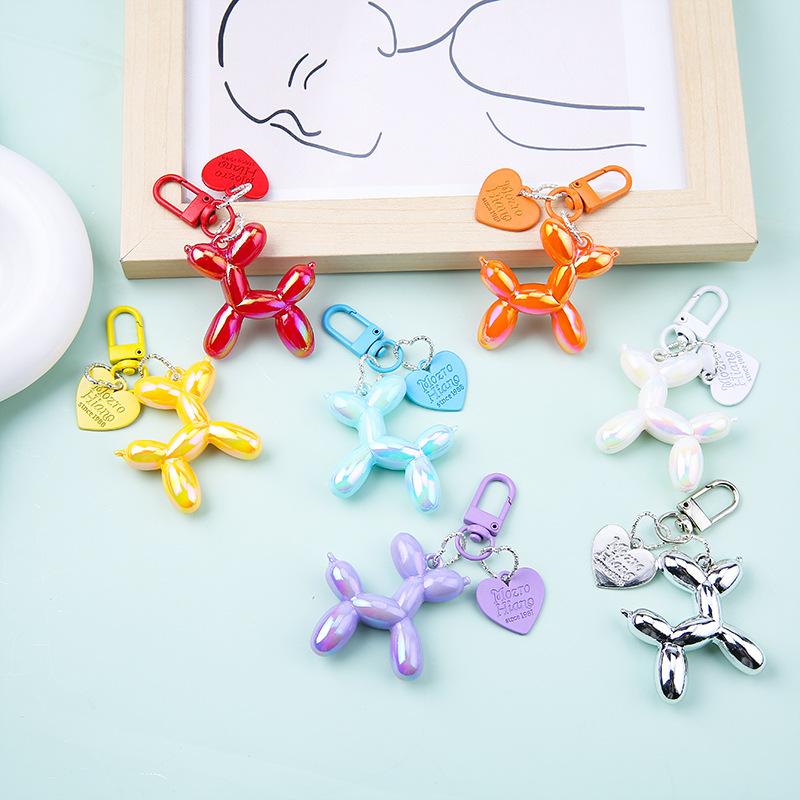Fashion Keychain Punk Y2K Balloon Dog Keychains for Women Bag Pendant Jewelry Trinket Girl's Car Key Ring Key Chain Accessories