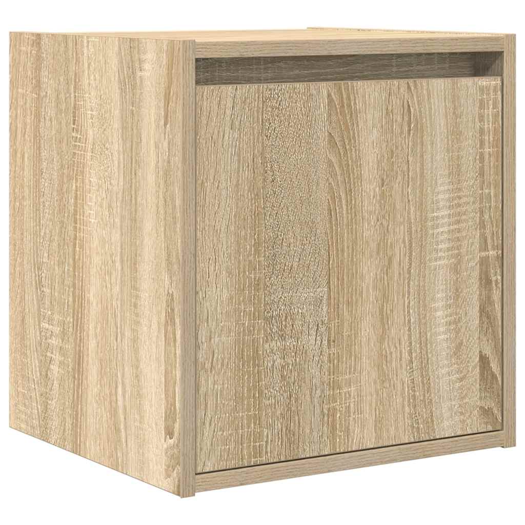Wall Mounted Nightstand Sonoma Oak 38 X 34 X 40 Cm