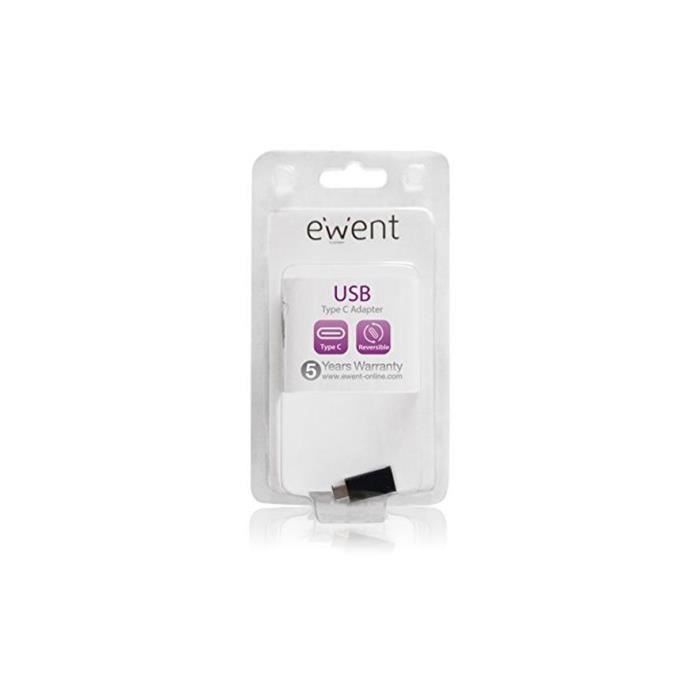 Adaptateur USB C vers Micro USB - Ewent - EW9645 - 5V - Noir - 1A