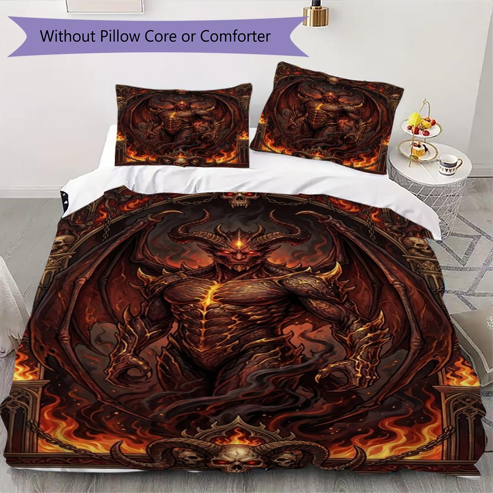 

Demon Pattern Bedding uilt Set uilt Cover Pillowcase Home Decoration Birthday Gift (1 * duvet cover + 2 * pillowcase without core)94 135x200cm