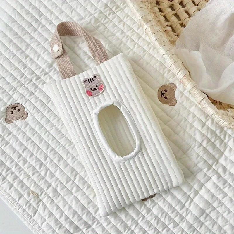 Cartoon Cute Bear Tissue Box Travel Car Portable Handheld Storage Bag Towel Cover Hanging Bag For Cart Accessories