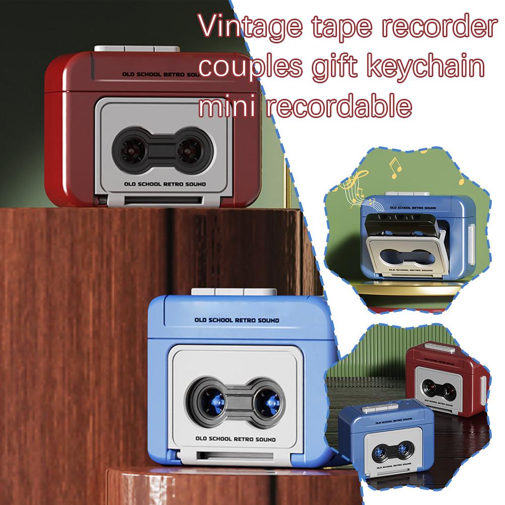 Vintage Mini Recordable Vintage Tape Recorder Couple Gift Retro Cassette Recorder Classic Fun Red And Blue Couple Gifts